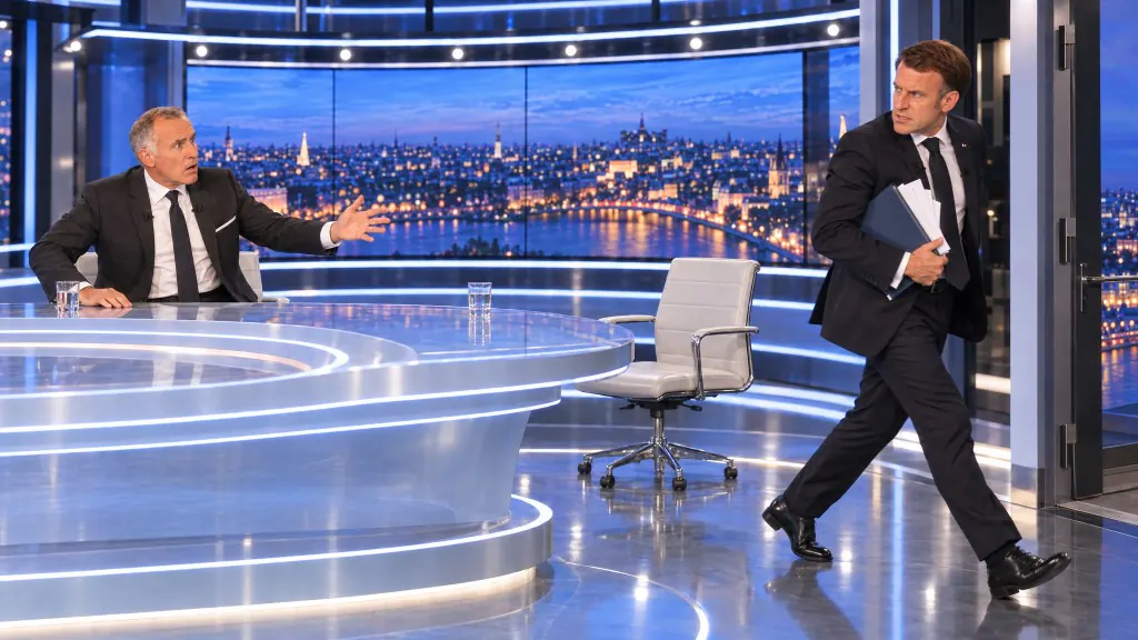 Emmanuel Macron quitte le plateau du JT de 20H